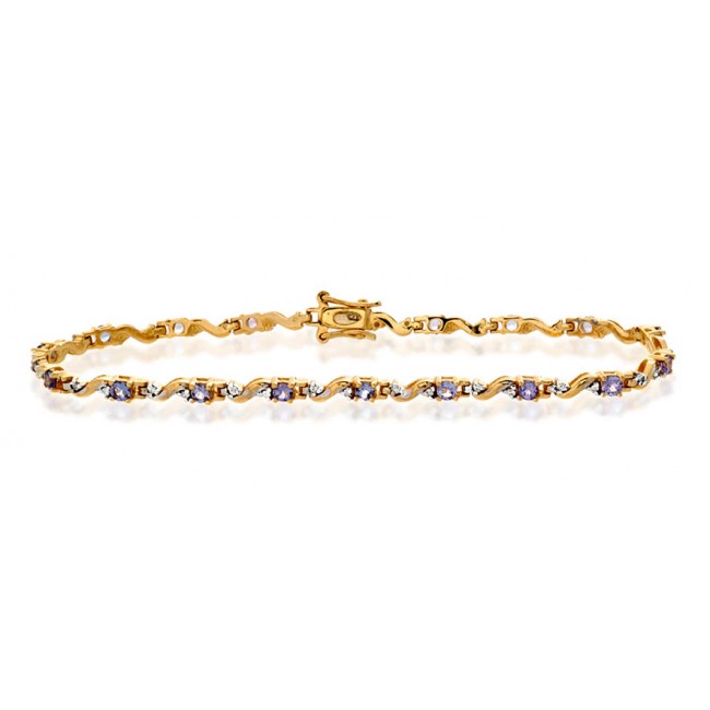 Bracelets Diamond and Tanzanite Bracelet, 9k Gold