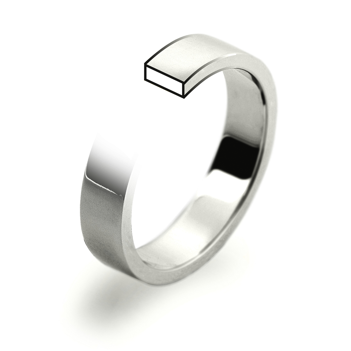 Flat Profile Wedding Rings