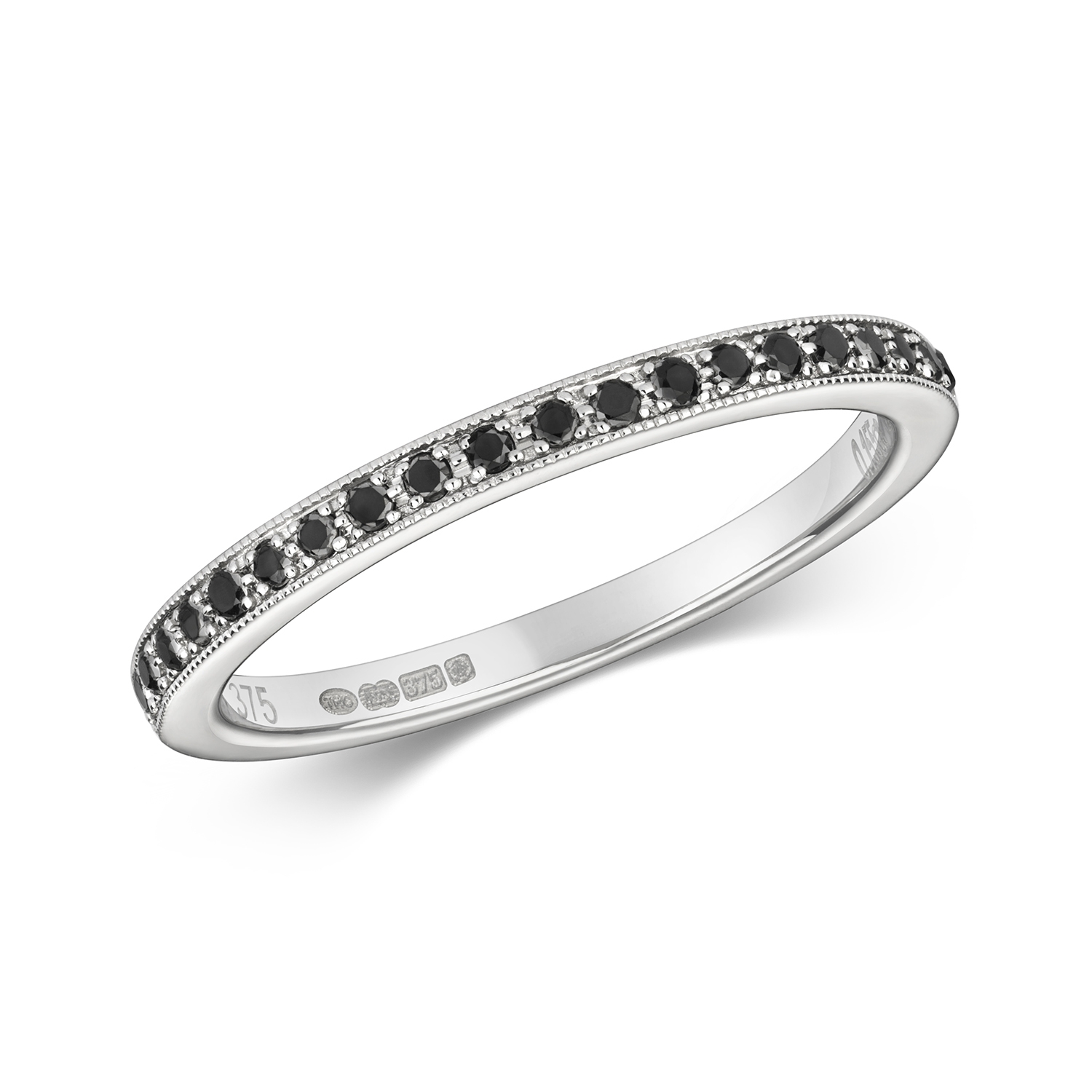 Black and white diamond eternity outlet ring