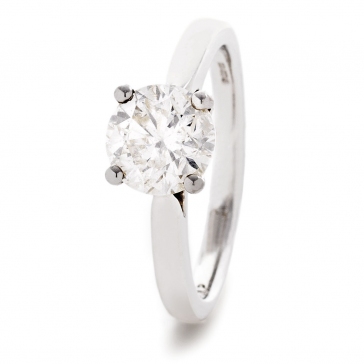 Diamond Solitaire Engagement Ring 1.00ct, 18k White Gold