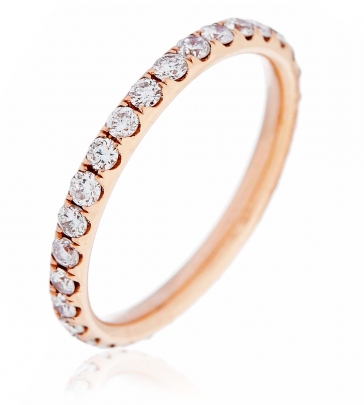 Diamond Full Eternity Ring 0.75ct, 18k Rose Gold