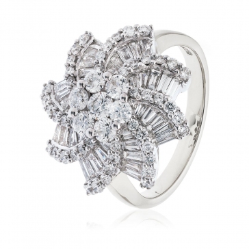 Diamond Dress Ring 2.00ct, 18k White Gold