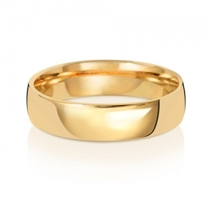 5mm Wedding Ring Traditional Court Shape, 18k Gold, Medium