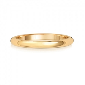 2mm Wedding Ring D-Shape 9k Gold, Medium