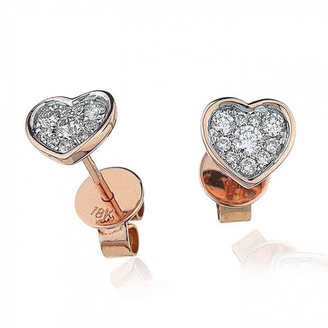 diamond cluster heart earrings