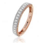 Diamond Half Eternity Ring with Millgrain 0.30ct, 18k Rose Gold