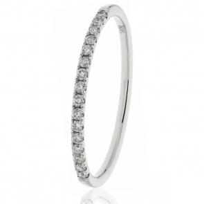 Diamond Half Eternity Ring 0.15ct. 18k White Gold, 1.7mm