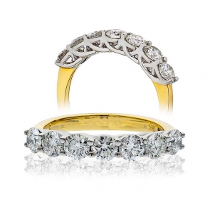 Diamond Half Eternity 7 Stone Ring 2.00ct, 18k Gold