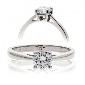 Diamond Solitaire Engagement Ring 0.20ct, 18k White Gold