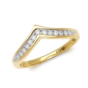 Diamond Wishbone Half Eternity Ring 0.15ct, 9k Gold
