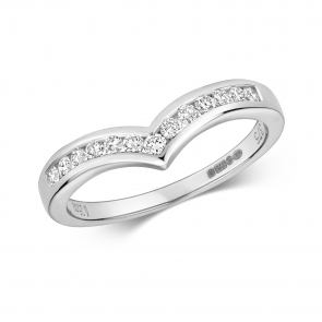Diamond Wishbone Half Eternity Ring 0.25ct, 9k White Gold