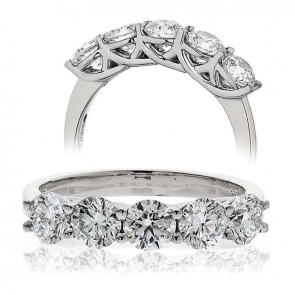 Five Stone Diamond Ring 2.00ct, Platinum