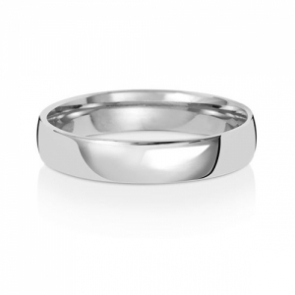 4mm Platinum Wedding Ring Traditional Court Shape, Medium