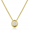 Diamond Rubover Pendant Necklace 0.40ct, 18k Gold, G/SI1