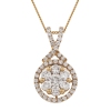 Diamond Cluster Necklace 0.60ct, 18k Rose Gold