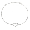 Diamond Heart Pendant Bracelet 0.10ct, 18k White Gold