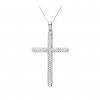 Diamond Pave Cross Necklace 0.45ct, 18k White Gold