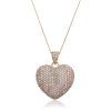 Diamond Pavé Heart Pendant 1.00ct, 9k Rose Gold