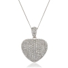 Diamond Pavé Heart Pendant 3.10ct, 18k White Gold