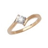 Diamond Solitaire Cross-Over Ring 0.33ct, 9k Gold