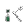 Emerald & Diamond Drop Earrings 0.98ct, 9k White Gold
