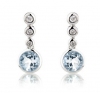 Aquamarine & Diamond Drop Earrings, 9k White Gold