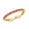 Natural Ruby Half Eternity Ring 0.34ct, 9k Gold