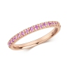 Pink Sapphire Half Eternity Ring 0.34ct, 9k Rose Gold