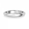 3mm Platinum Wedding Ring D-Shape, Medium