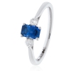 Sapphire and Diamond Ring 0.80ct, 18k White Gold