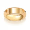 6mm Wedding Ring D-Shape 18k Gold, Medium