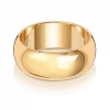 8mm Wedding Ring D-Shape 18k Gold, Medium