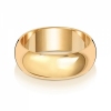 7mm Wedding Ring D-Shape 9k Gold, Medium