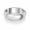 6mm Wedding Ring D-Shape 9k White Gold, Medium