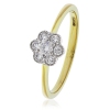 Diamond Flower Cluster Ring 0.30ct, 18k Gold