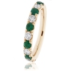 Emerald & Diamond Half Eternity Ring 0.80ct, 18k Gold