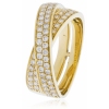 Diamond Pave Cross-Over Ring 0.80ct, 18k Gold