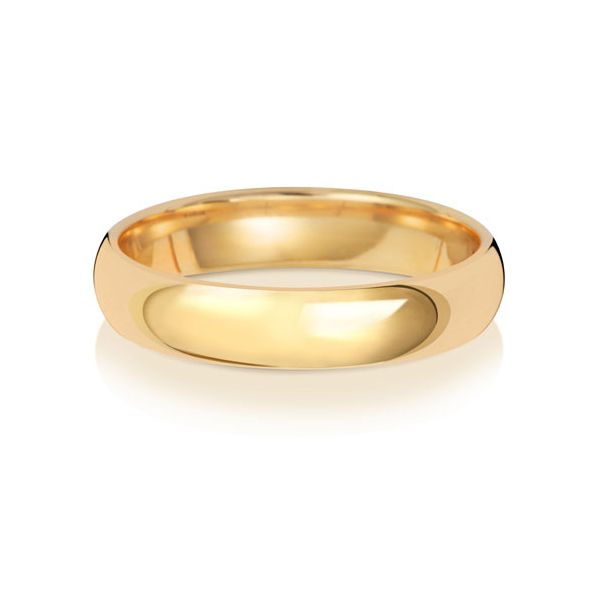 4mm Wedding Ring Traditional Court Shape 18k Gold Medium