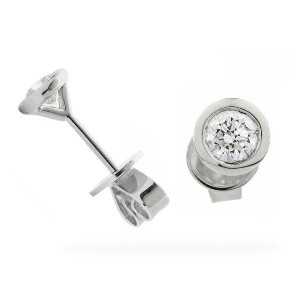 Diamond stud deals earrings bezel set