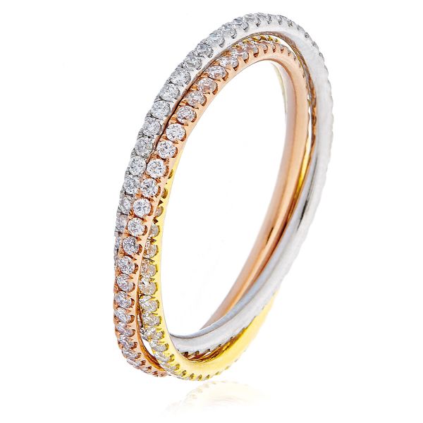 Diamond trio cheap ring set