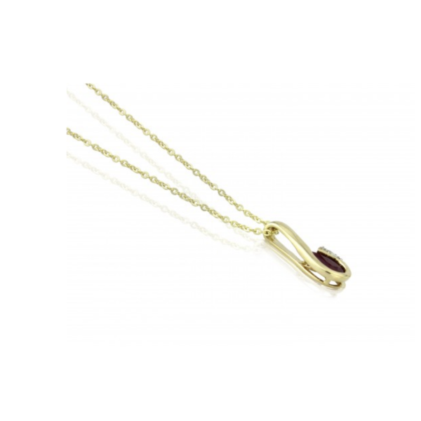 Mark Milton Diamond and Ruby Drop Pendant Necklace, 9k Gold