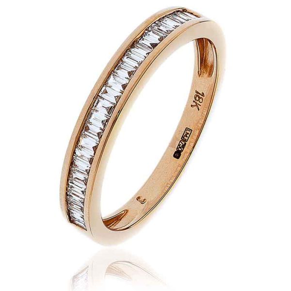 Baguette diamond deals ring rose gold