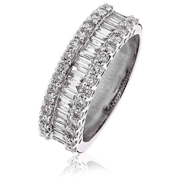 Baguette diamond discount half eternity ring