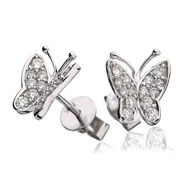 Diamond butterfly on sale earrings white gold
