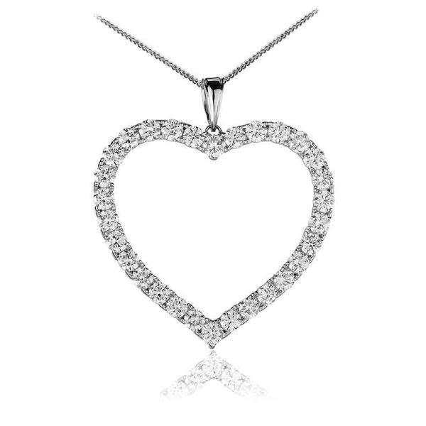 Diamond Heart Pendant Necklace in Sterling Silver (approx 3/4 ct. t.w.) |  eBay