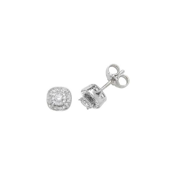 Diamond square cluster stud earrings cheap