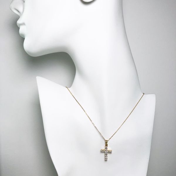 Diamond Cross Necklace 18k Gold 1.00ct G SI