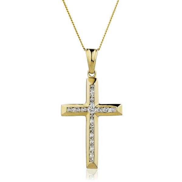 18k diamond cross store pendant