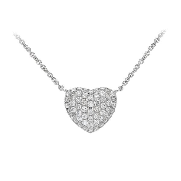 Gold pave heart necklace shop