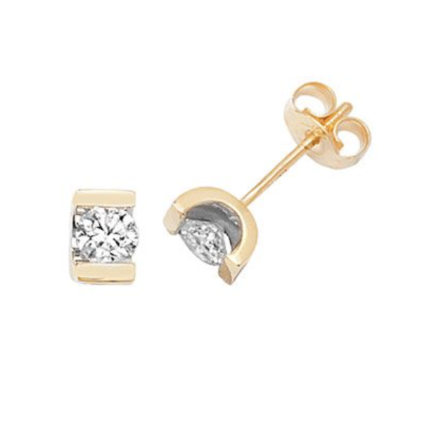 Diamond tension stud earrings top